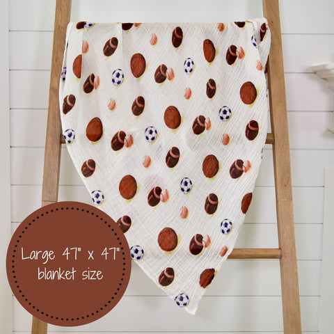 Go Sports! Baby Muslin Swaddle Blanket