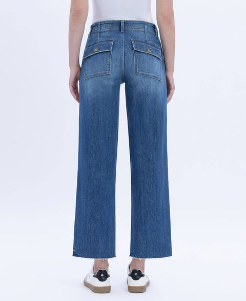 High Rise Utility Straight Jeans