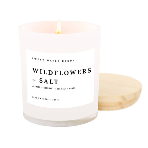 Sweet Water Decor-Wildflowers and Salt 11 oz Soy Candle - Home Decor & Gifts-Pink Dot Styles