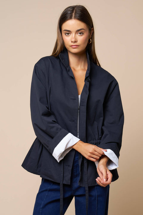 Navy Drawstring Jacket