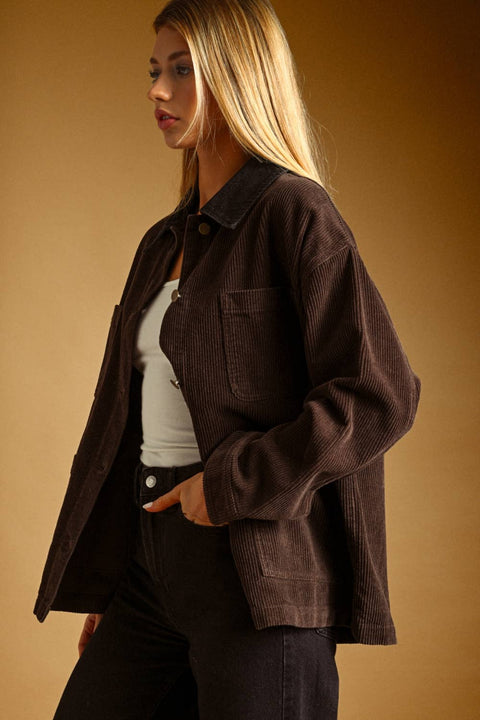 Corduroy Barn Jacket: Brown