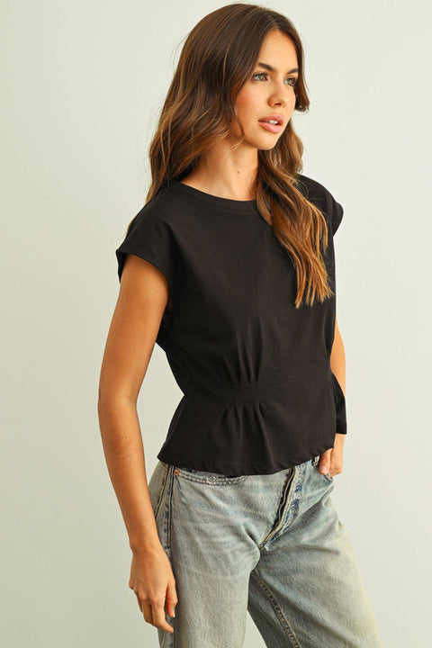 Black Cap Sleeve Top