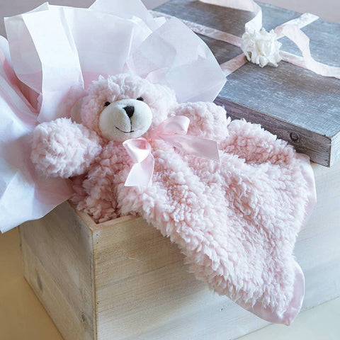 Pink Bear Cuddle Bud - Baby's Security/Cuddle Blanket