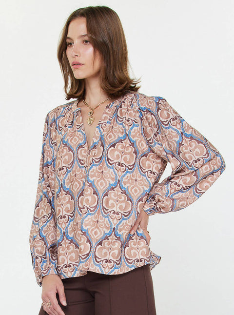 Boho Mauve Brown Blouse