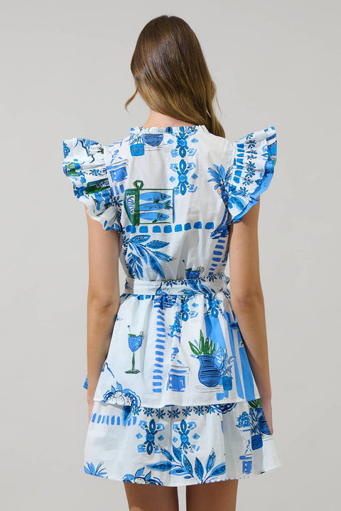 Sugarlips-Sosy Postcard Marisol Tiered Mini Dress (FINAL SALE)-Pink Dot Styles