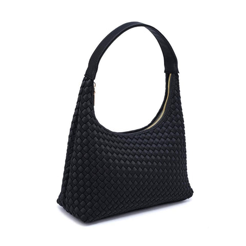 Harmonia - Woven Neoprene Shoulder Bag: Black