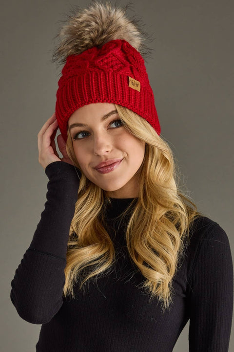 Cable Knit Pom PomHat