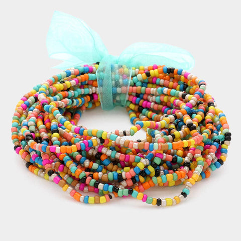 25PCS - Seed Beaded Stretch Bracelets
: Bl Mt