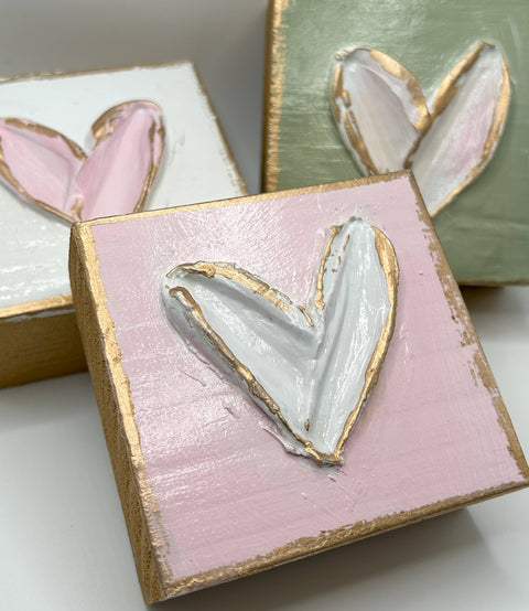Coddiwomple-Heart block |  valentine | pastel | xoxo | love: Pink back/white heart-Pink Dot Styles