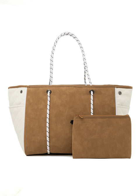Haute Shore-Greyson Latte |  Neoprene Tote-Pink Dot Styles