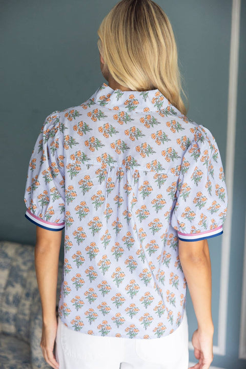 VOY-Blue Floral with Contrast Stripe-Pink Dot Styles