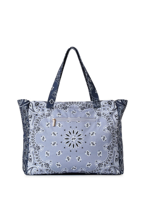 Bailey Bandana Tote I Navy/Light Blue