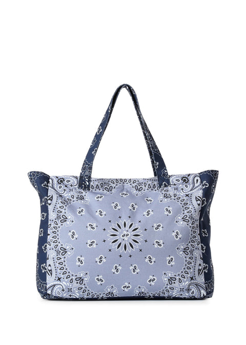 Bailey Bandana Tote I Navy/Light Blue