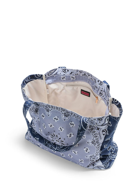 Bailey Bandana Tote I Navy/Light Blue