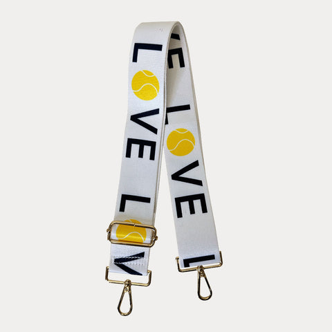 AHDORNED-White| Tennis Love Strap (gold hardware)-Pink Dot Styles