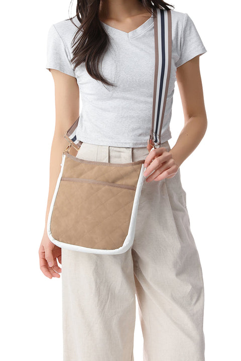 Jeri Latte| Mini Suede Neoprene Crossbody