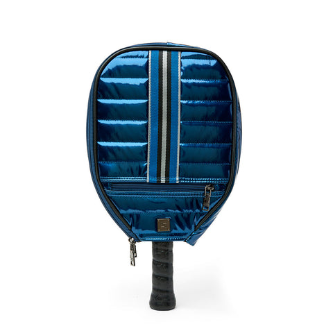 Think Royln-Ace of the Court | Navy Glossy Patent Pickleball Bag-Pink Dot Styles