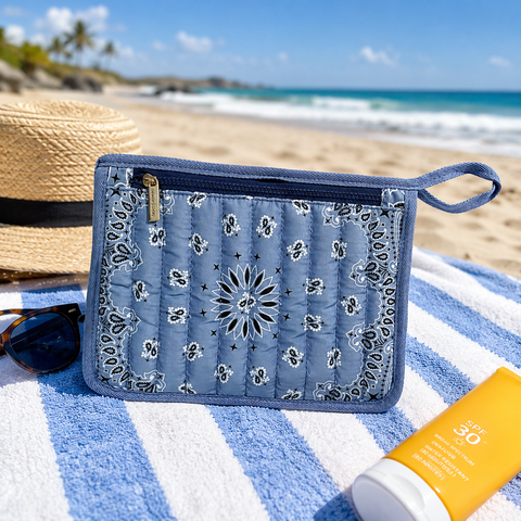 Beau Light Blue Bandana Pouch