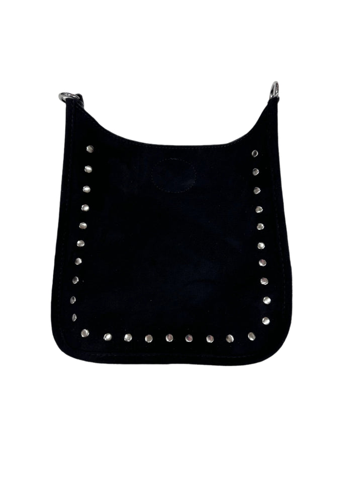 AHDORNED-Black-Silver | Mini Microsuede Studded Messenger | NO STRAP (gold hardware) (Final Sale)-Pink Dot Styles