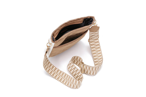 Jeri Latte| Mini Suede Neoprene Crossbody