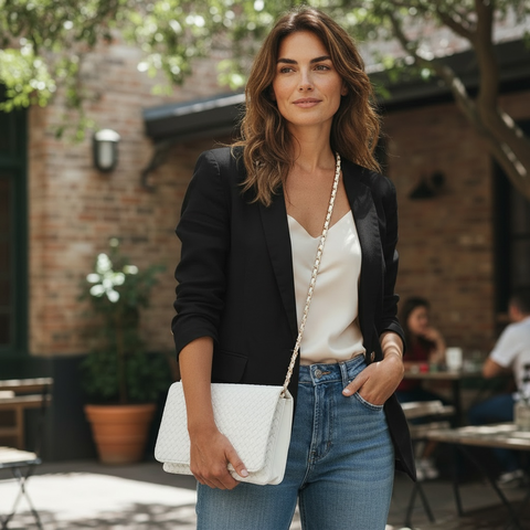 Lexi Cloud| Woven Flap Crossbody / Convertible Clutch