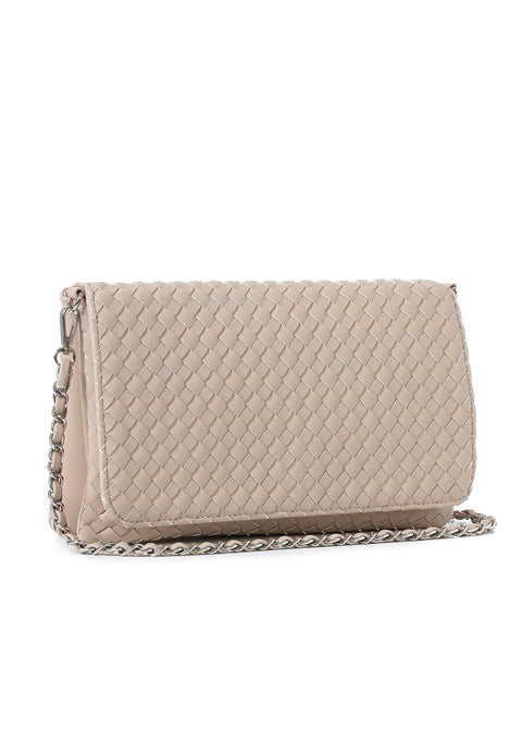 Haute Shore-Lexi Fawn| Woven Flap Crossbody / Convertible Clutch-Pink Dot Styles