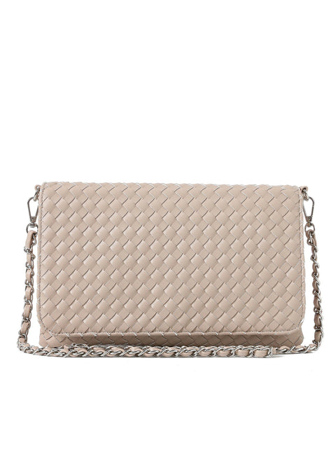 Haute Shore-Lexi Fawn| Woven Flap Crossbody / Convertible Clutch-Pink Dot Styles