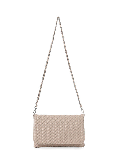 Haute Shore-Lexi Fawn| Woven Flap Crossbody / Convertible Clutch-Pink Dot Styles