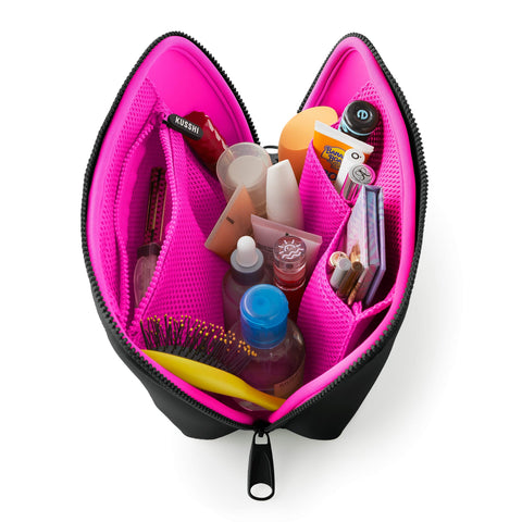 Kusshi-Kusshi Neoprene Make-Up Case: Black-Pink Dot Styles