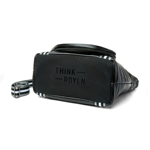 Love all Tennis Bag| Black Patent (Black/White/Gray Stripe)