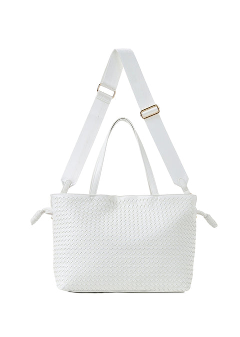 Reese Cloud| Vegan Leather Woven Tote