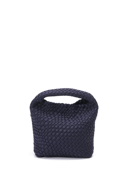 Shelly Navy I Woven Bucket Bag