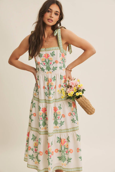 in february-Mia Floral Midi Dress-Pink Dot Styles