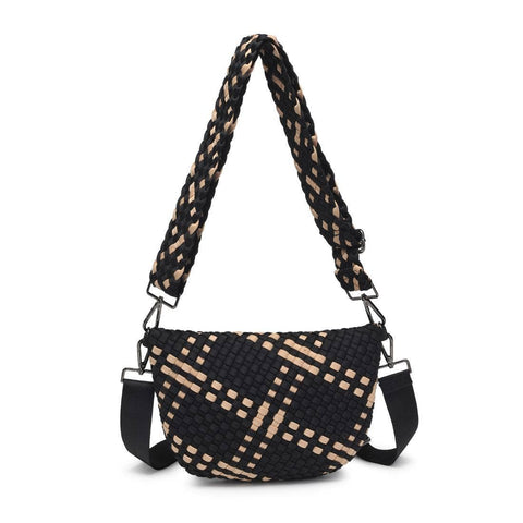 Ethereal - Woven Neoprene Crossbody: Black Nude