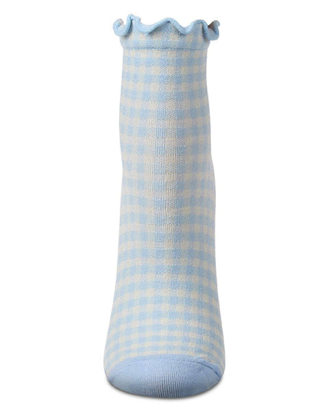Gingham Anklet: Powder Blue / 9-11