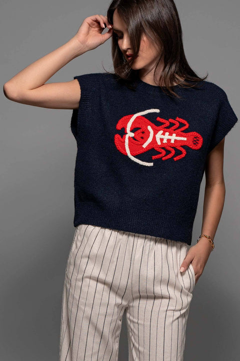 Urban Daizy-Coastal Lobster Top-Pink Dot Styles