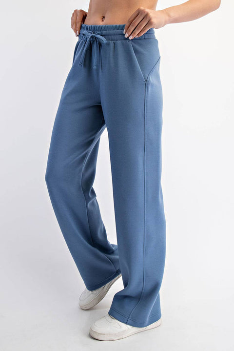 Modal Scuba Straight Pants: Paradise Blue