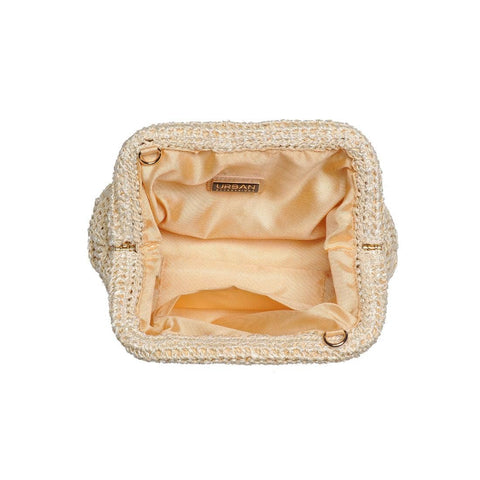 Urban Expressions-Annie Woven Clutch-Pink Dot Styles