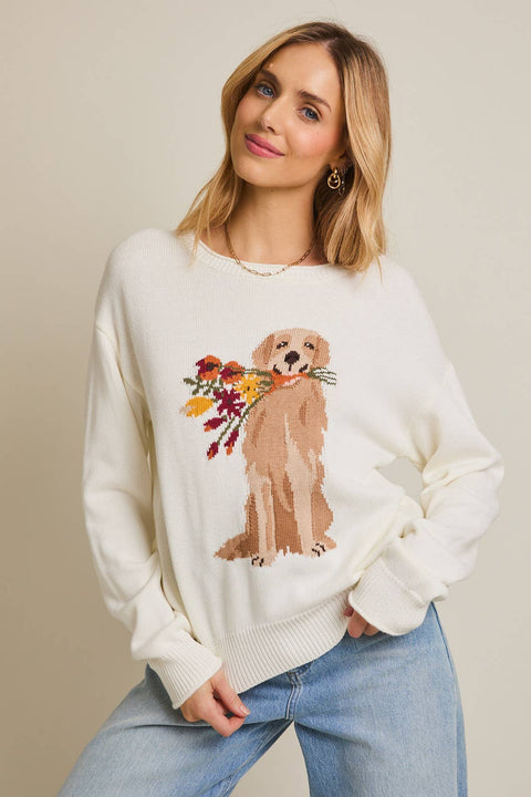 GILLI-Flower Dog Sweater-Pink Dot Styles