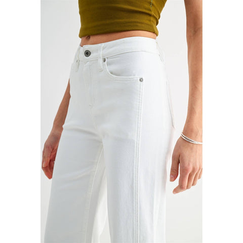 White High Rise Tummy Tuck Ankle Jeans