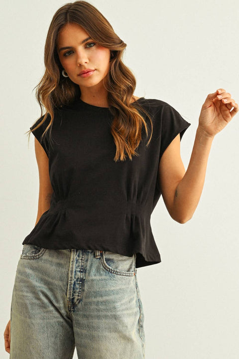 Black Cap Sleeve Top