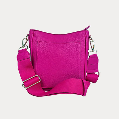 Madelyn Vegan Pebble Mini Messenger: Raspberry