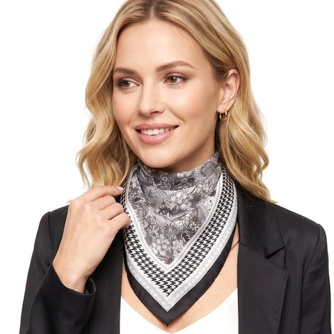 Paisley Houndstooth Print Bandana Scarf
