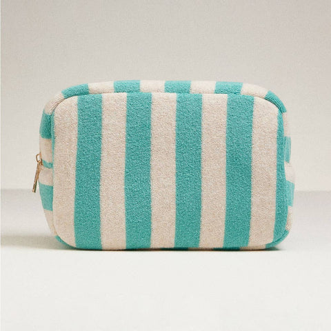 Wona Trading, Inc.-Striped Pattern Cosmetic Pouch Bag-Pink Dot Styles