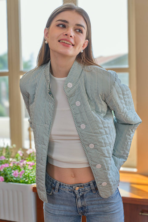 ROSIE POSIE-Reversible Quilted Jacket-Pink Dot Styles