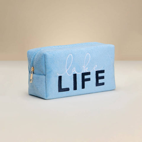Lake Life Embroidered Cosmetic Pouch
