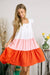Coral Color Block Tired Dress-Apparel > Womens > Dresses & Jumpsuits-Pink Dot Styles