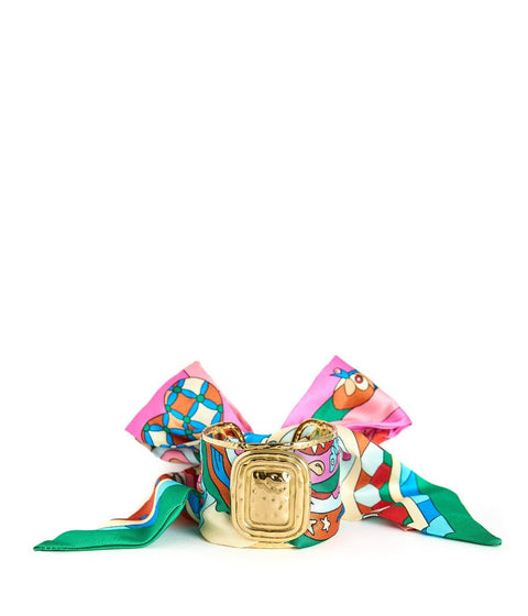 Lisi Lerch-Large Gold Scarf Cuff - Evie - WS: Pink Multi-Pink Dot Styles