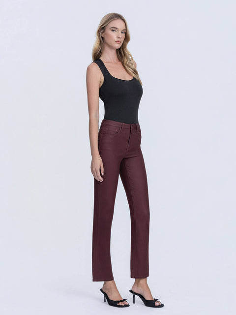 Wine Color Slim Straight Jeans