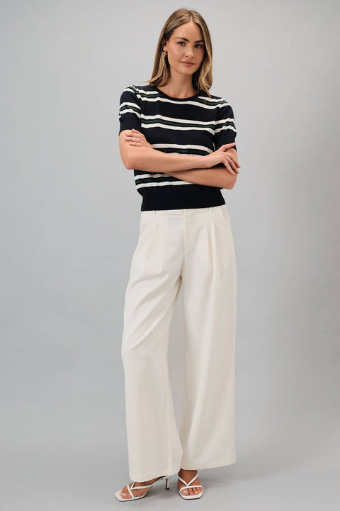 Navy Multi Stripe Sweater Top